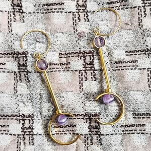 Handmade 'C Curve' Earrings in Dream Amethyst
